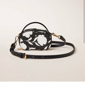 Kate Spade New York x Target Mini Crossbody Bag Flowers White on Black